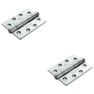 2 PACK - 3 Pack SetGrade 13 Ball Bearing P Hinge - 102 x 76mm Bright Stainless Steel