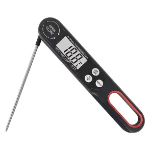 Digital Meat Thermometer For Kitchen, BBQ, Oven Instant Reading Foldable Long Probe, Bright Backlit LCD Screen Auto Shut Off