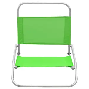 Berkfield Folding Beach Chairs 2 pcs Green Fabric