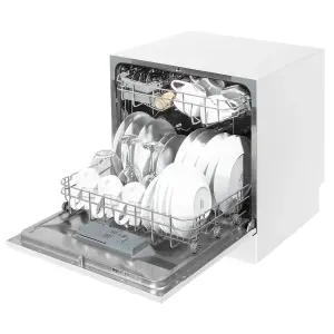 Baridi Compact Tabletop Dishwasher 8 Place Settings, 6 Programmes - White