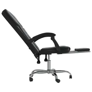 Berkfield Reclining Office Chair Black Faux Leather