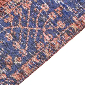 Cotton Area Rug 200 x 300 cm Red and Blue KURIN