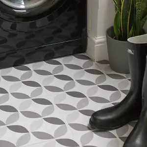 d-c-fix Geometric Grey Self Adhesive Vinyl Floor Tiles Pack of 22 (2sqm)