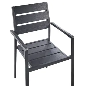 Set of 6 Garden Chairs VERNIO Black