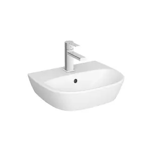 UK Bathrooms essentials VitrA Zentrum 45 cm basin and semi pedetal