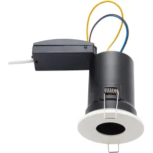 Fire Rated Recessed Ceiling Downlight - 50W GU10 - Fixed - Matt White Light