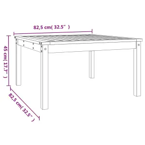 Berkfield Garden Table Black 82.5x82.5x45 cm Solid Wood Pine