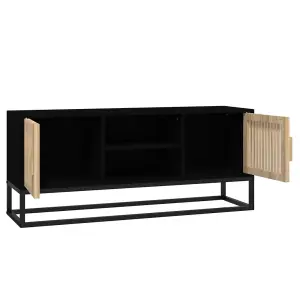 Berkfield TV Cabinet Black 105x30x45 cm Engineered Wood and Iron