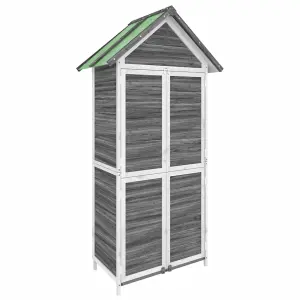 Berkfield Garden Tool Shed Grey 89x52.5x175 cm Solid Wood Pine