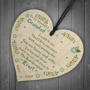 Handmade Gift For Grandad Wooden Heart Grandad Birthday Gift Grandparent Gift Keepsake