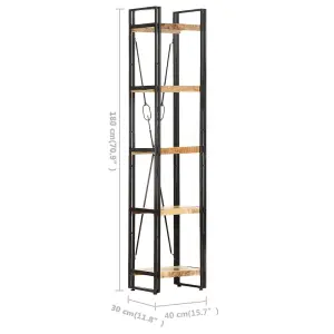 Berkfield 5-Tier Bookcase 39x30x180 cm Solid Mango Wood