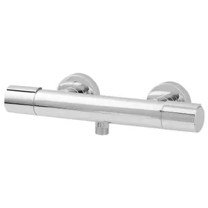 GoodHome Berrow ½ turn Chrome Thermostatic Shower mixer