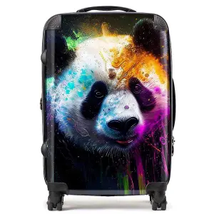 Panda Face Splashart Colourful Suitcase - Medium