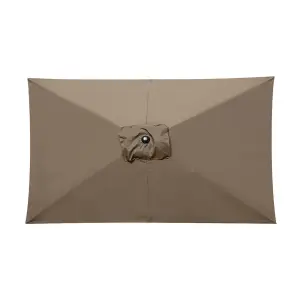 SunDaze Taupe Replacement Parasol Fabric Garden Umbrella Canopy Cover for 3X2m 6 Arm Parasols