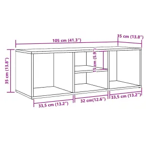 Berkfield Shoe Storage Bench Old Wood 105x35x35 cm Engineered Wood