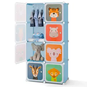 COSTWAY 8-Cube Baby Closet Dresser Portable Kids Wardrobe Children's Storage Organizer