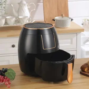 Black Single Basker 5L Touch Screen Electric Small Air Fryer with Timer,Non-Stick Removable Basket