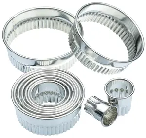 KitchenCraft Eleven Fluted Cutters With Metal Storage Tin