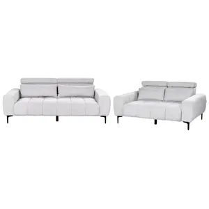 Fabric Living Room Set Grey VEGAMO