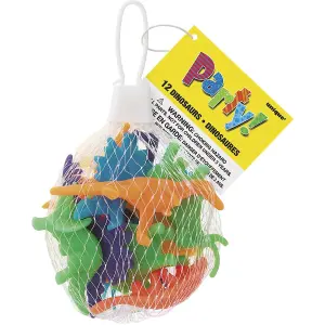 Unique Party Dinosaur Party Favours (Pack of 12) Multicoloured (One Size)