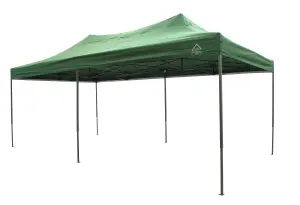 All Seasons Gazebos 3x6 Fully Waterproof Pop up Gazebo With Accessories Green