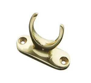 Sash Pole Hook Wall Holder - Polished Brass Finish