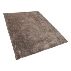 Shaggy Area Rug 140 x 200 cm Light Brown EVREN