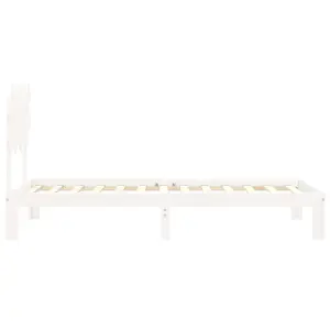 Berkfield Bed Frame with Headboard White 90x200 cm Solid Wood