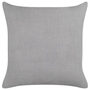 Set of 2 Cushions MILAS Linen 50 x 50 cm Striped Embroidery Grey