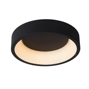 Lucide Talowe Led Modern Flush Ceiling Light 30cm - LED Dim. - 1x20W 3000K - Black