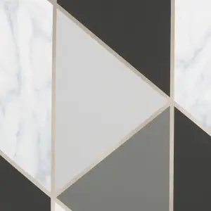 Sublime Marble Charcoal Metallic effect Geometric Smooth Wallpaper