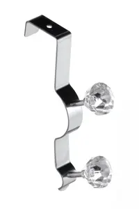 Essentials by Premier Over Door Clear Diamantes Double Hook