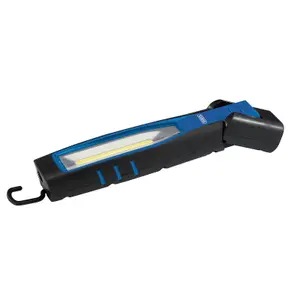 Draper  COB/SMD LED Rechargeable Inspection Lamp, 10W, 1,000 Lumens, Blue, 1 x USB Cable, 1 x Charger 11764