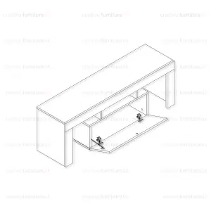 TV Unit 160cm Modern White with High Gloss Doors - Creative Furniture