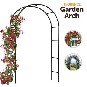 2M Garden Arch Trellis Arched Metal Tubular Frame Climbing Plant Archway Arbour