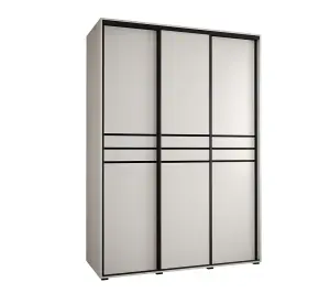 Bright White Sliding Wardrobe W180cm H205cm D60cm - Spacious Storage for Contemporary Living