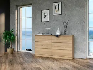 M6 140 Malwa Large Chest of Drawers Sonoma Oak