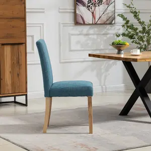 Maiolo Fabric Dining Chairs - Set of 2 - Teal