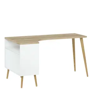 OSLO DESK WITH 2 DRAWERS WHITE OAK