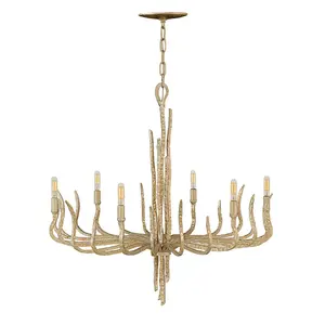 Elstead Spyre 6 Light Chandelier Gold Finish, E14