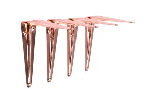 London Shelf Bracket 125X150mm Polished Copper (Pack Of 4)