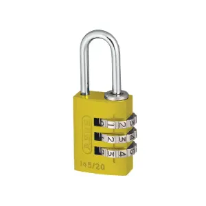 ABUS Mechanical 145/20 20mm Aluminium Combination Padlock Yellow 46572