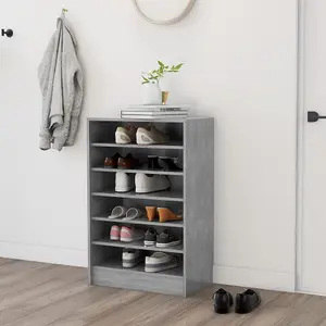 Berkfield Shoe Cabinet Concrete Grey 60x35x92 cm Engineered Wood