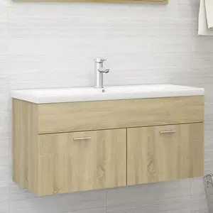 Berkfield Sink Cabinet with Built-in Basin Sonoma Oak Engineered Wood