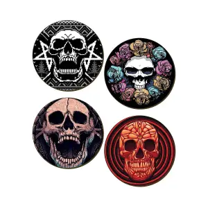 Grindstore Skull Frenzy 4 Piece Coaster Set Multicoloured (One Size)