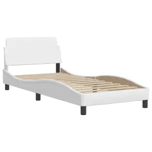 Berkfield Bed Frame without Mattress White 90x200 cm Faux Leather