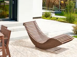 Sun Lounger Wood Dark Wood BRESCIA