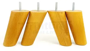 Angled Wood Furniture Feet 135mm High Oak Replacement Furniture Legs Set Of 4 Sofa Chairs Stools M8