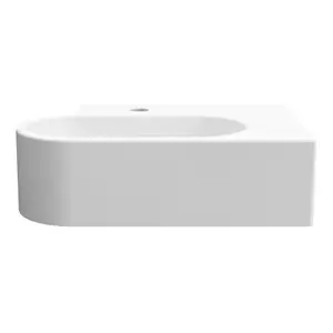 GoodHome Levanna Gloss White Rectangular Wall-mounted Cloakroom Basin (W)47.3cm