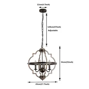 Garwarm 4-Light Farmhouse Orb Metal Pendant Light